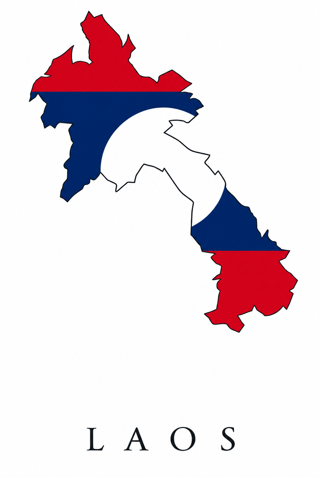 Artistic map of Laos