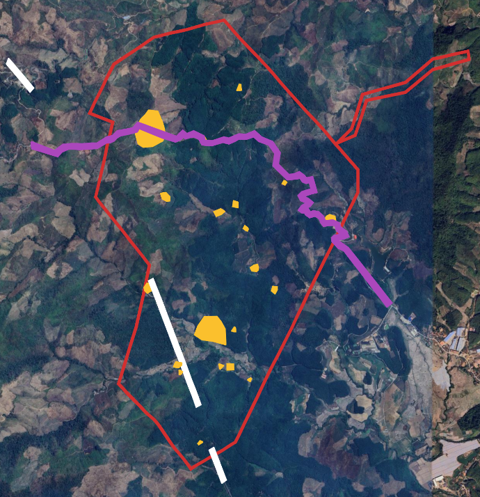 Satellite image of solar project area